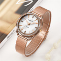 RE 115 Women Simple Rhinestone Stainless Steel Fashion Ladies Wristwatch Quartz Clock Female Luxury Watches